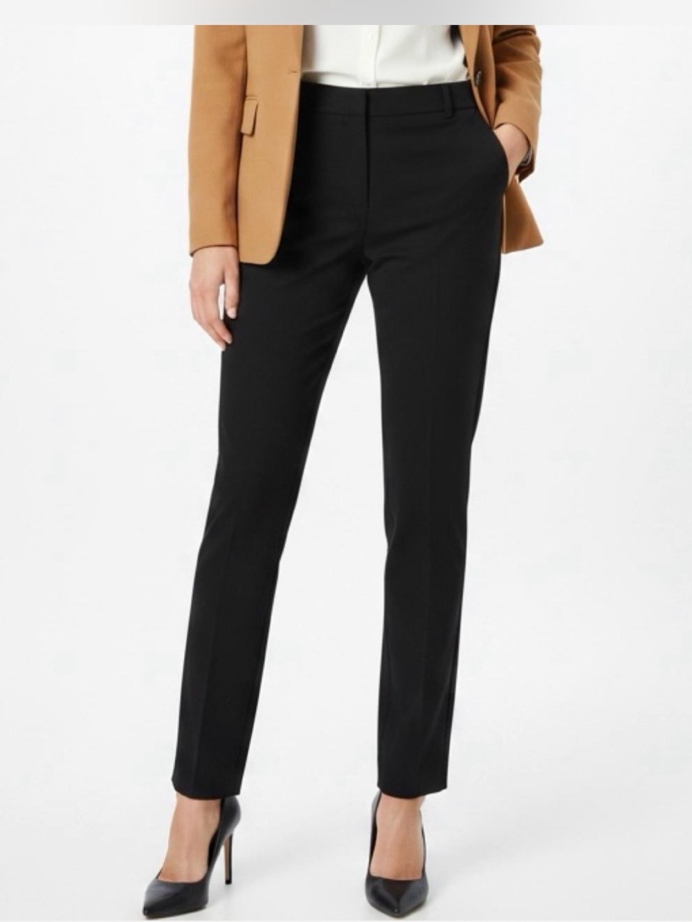 Express Women’s Black Tailored Straight-Leg Trousers